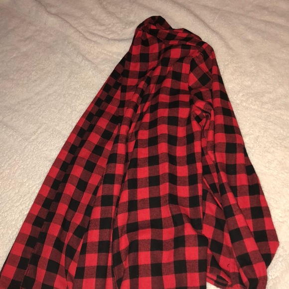 Tickled Teal Open Front Buffalo Check Flannel - Picture 5 of 5